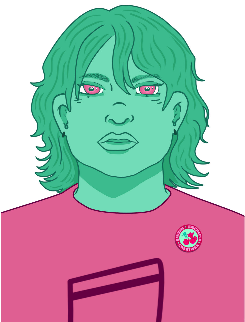 Kezia Michela, Avery Finch, December 2025, Digital illustration: Avery is our slightly smug, slightly angsty musician (violinist + drummer) and composer!